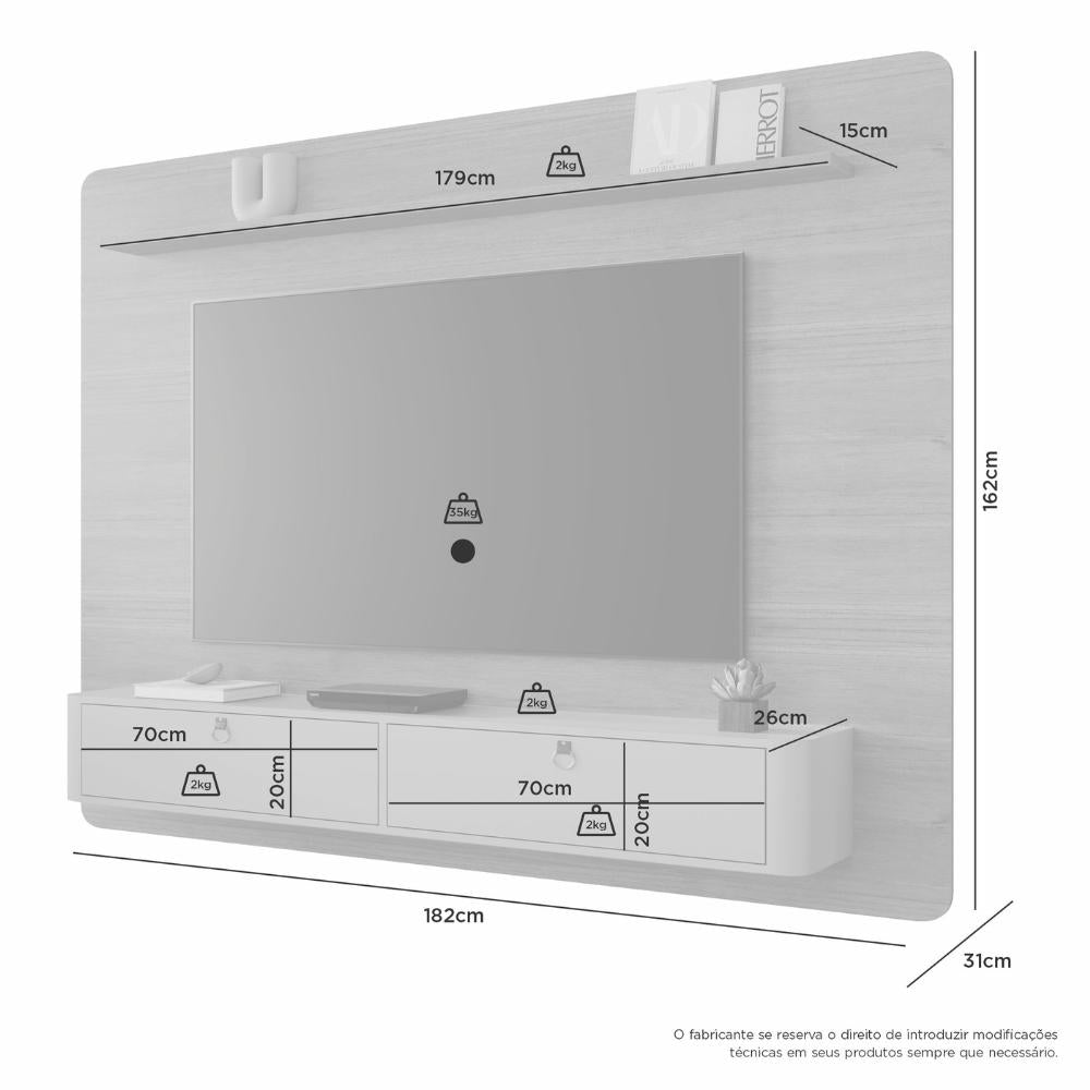 Painel Tito  para TV até 65 Polegadas