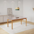 Mesa de Jantar Lyz 180x90 MDF Tampo em VIdro Off/White