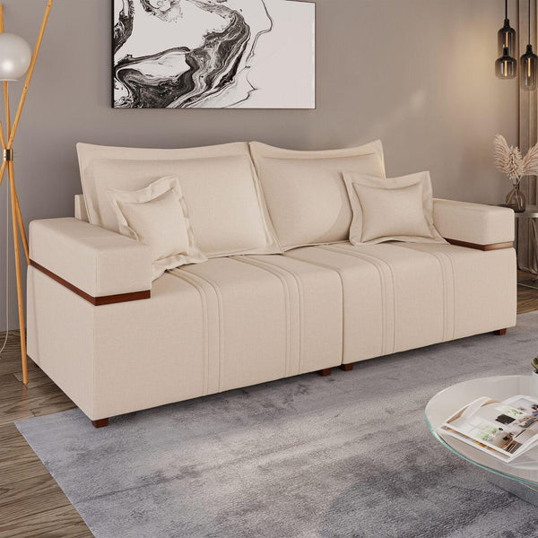 Sofá 2 Lugares Bellagio 2,00m | Revestimento Linho | Bege