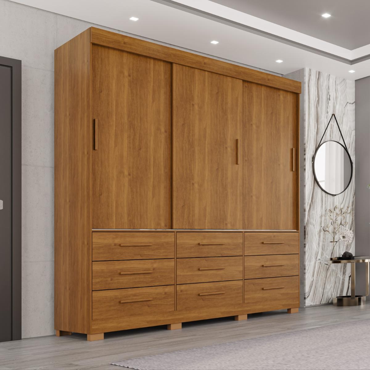 Guarda-Roupa Casal Montreal 3 Portas 9 gavetas