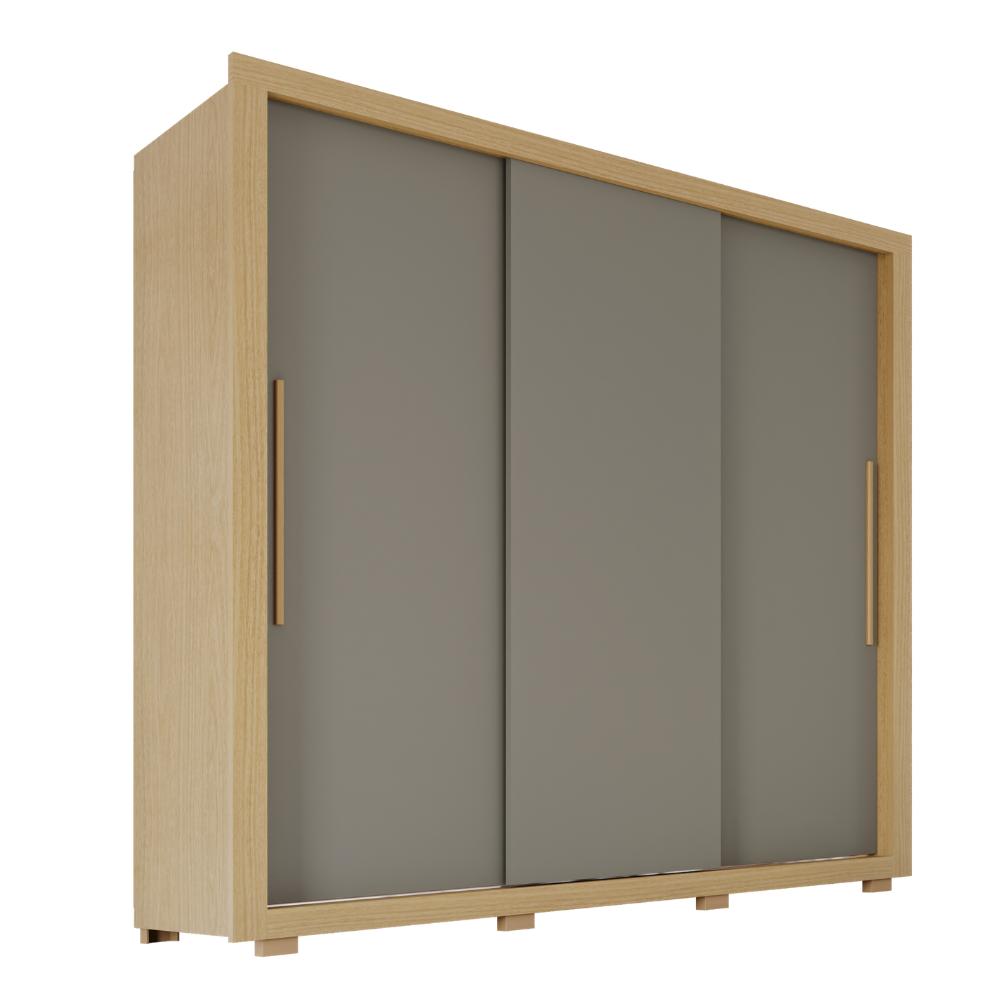Guarda-Roupa Casal Luna  3 Portas de Correr 4 Gavetas