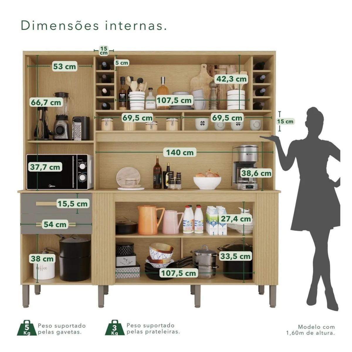 Armário Madeira Kit Palazzo MDP 2,00m